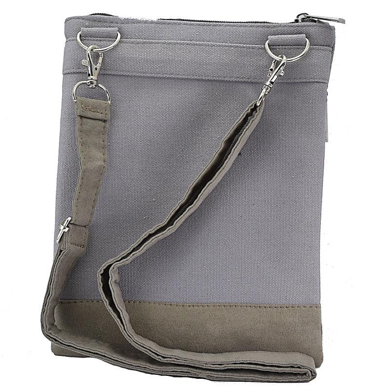Handtasche Canvas Crossbag Anker grau